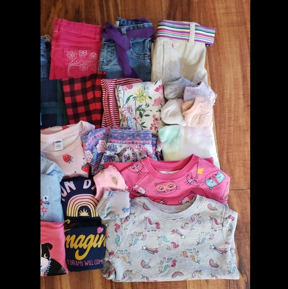 5t girls clothing bundle of 28 winter coat jeans leggings pjs shirts sweaters &+ - Picture 14 of 16